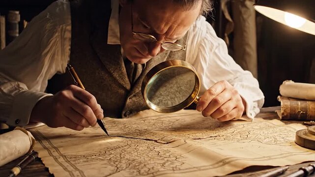 Intricate Map Analysis A Scholars Journey Through Ancient Cartography.