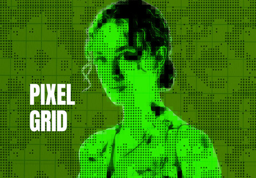 Pixel Grid Photo Effect