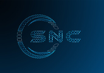 SNC low poly letter logo vector design. SNC lower poly logo design. Low poly logo.