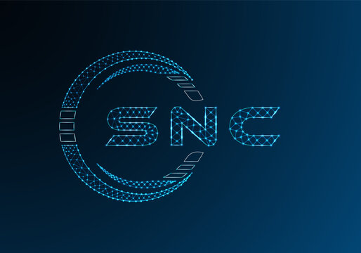 SNC low poly letter logo vector design. SNC lower poly logo design. Low poly logo.