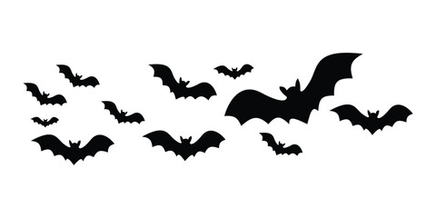 halloween black bat element,flock of flying bats,halloween bat silhouette
