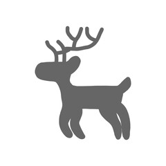 Jumping Reindeer Silhouette クリスマスに跳ねるトナカイのシルエットイラスト	
