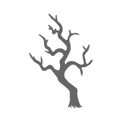 Naklejka premium Winter Bare Tree Silhouette 冬の枯れ木シルエットイラスト 