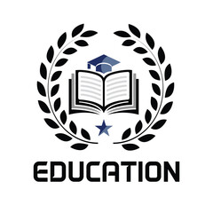 Education logo, education resources, vector design
