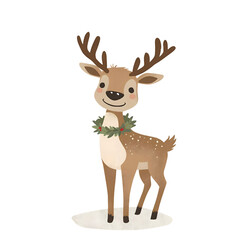 リースをつけたトナカイ