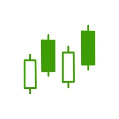 Candlestick chart icon for stock trading and investment analysis／株式トレードや投資分析に使えるローソク足チャートアイコン
