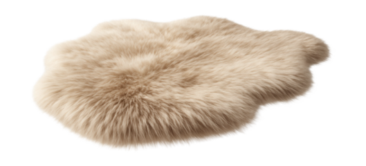 A plush faux fur rug enhancing the elegance of a guest room.