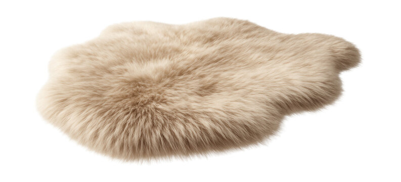 A plush faux fur rug enhancing the elegance of a guest room.
