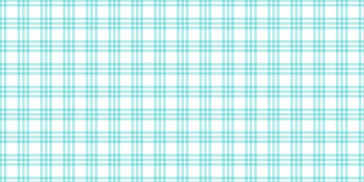 Teal gingham plaid pattern background. Minimalist teal checkered pattern. Seamless tartan texture with soft lines for fabric, wallpaper, or modern digital design.