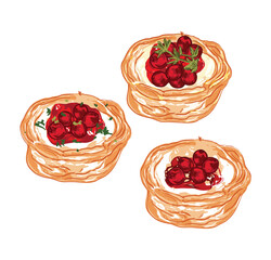 Cranberry Brie Puff Pastry Bites Illustration