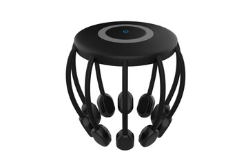 Electric Scalp Massager, Comb Spa Head Massager for Sleep Aid and Hair Growth Hair Care Device. 3d illustration