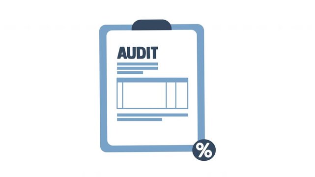 audit animated icon inspecting, tax, review