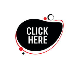 click here text warning and information sign	