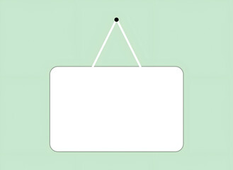 Blank Hanging Sign Board Mockup on Green Background