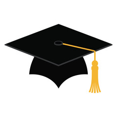Flat Graduation Cap for Education Vector Design.