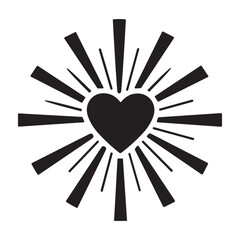 Radiant Heart icon or logo isolated sign symbol vector illustration - high quality black style vector icons