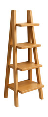 Ladder-style wooden corner shelf, ideal for organizing kids' toys in a playroom.