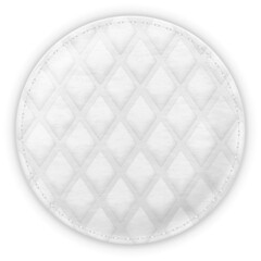 Cosmetic cotton pad disk, vector realistic white round pad with embossed waffle pattern on the surface, soft skin care © sabelskaya