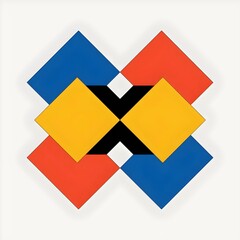 Bold Geometric Pattern in Primary Colors.