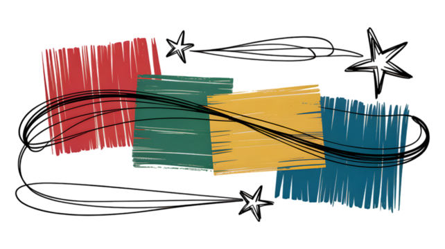 Abstract textured brush strokes in vibrant colors on a dark background