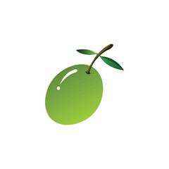 Glossy Green Olives with Leaves – Minimalist Mediterranean Icon