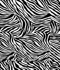 zebra animal skin seamless pattern, abstract line art texture textile print  © anwar