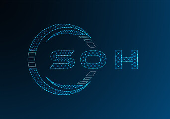 SOH low poly letter logo vector design. SOH lower poly logo design. Low poly logo.