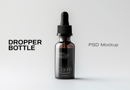 Elegant Dropper Bottle Mockup Design Psd