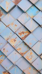 Rusted Metal Tiles - A Textured Abstract Pattern.