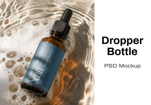 Elegant Dropper Bottle Mockup Psd