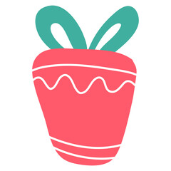 Red christmas hat with pompom cute festive illustration