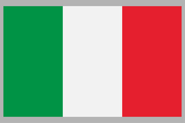Flag of Italy. Flag icon. Standard colours. wave flag Standard sizes. Rectangular flag. Computer illustration. Italian flag in round and heart shape. Vector illustration.