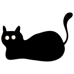 Black cat silhouette halloween spooky festive illustration