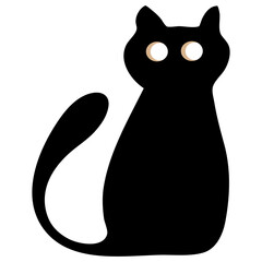 Black cat silhouette halloween spooky animal design