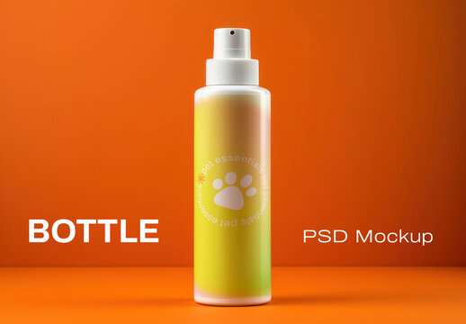 Pet Spray Bottle Mockup Design Psd