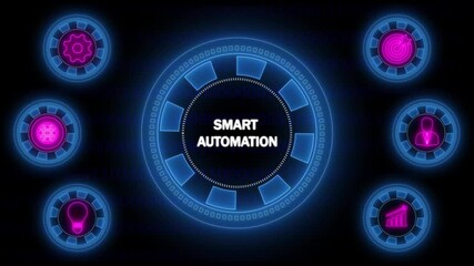 Smart Automation Concept with Futuristic Interface and Icons technology digital - Powered by Adobe