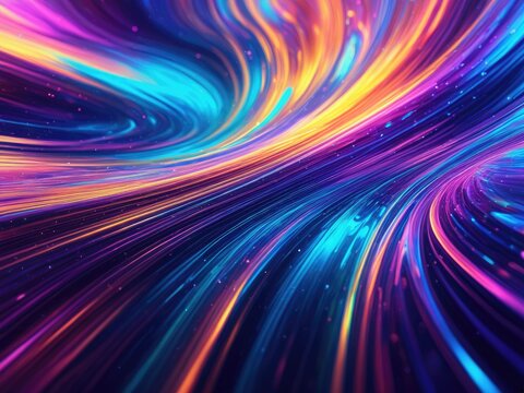 Abstract Colorful Light Streaks - Dynamic Energy Flow, Vibrant Digital Art Background, Modern Futuristic Design Element