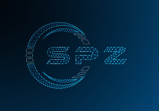 SPZ low poly letter logo vector design. SPZ lower poly logo design. Low poly logo.