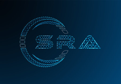 SRA low poly letter logo vector design. SRA lower poly logo design. Low poly logo.