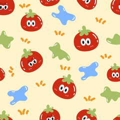 Cute Tomato Seamless Pattern
