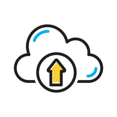 Vector multi color icon for Cloud upload