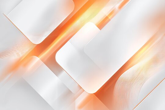 Geometric abstract with light. Orange and white rectangles and lines form this modern digital art