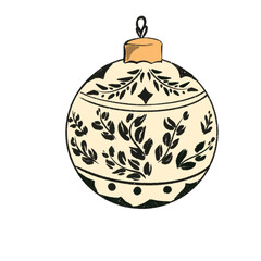 Black and white ball christmas decoration