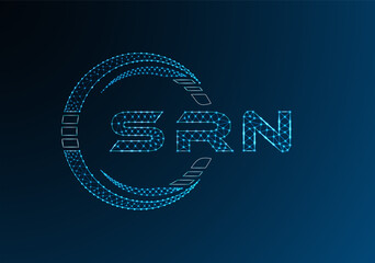 SRN low poly letter logo vector design. SRN lower poly logo design. Low poly logo.