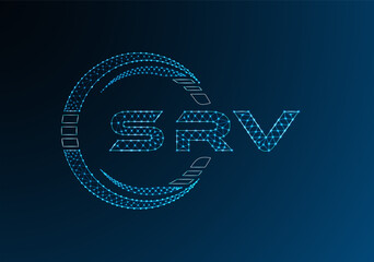 SRV low poly letter logo vector design. SRV lower poly logo design. Low poly logo.