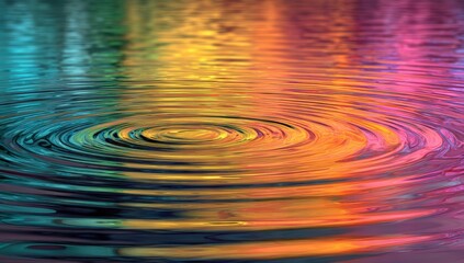 Colorful ripple effect in water