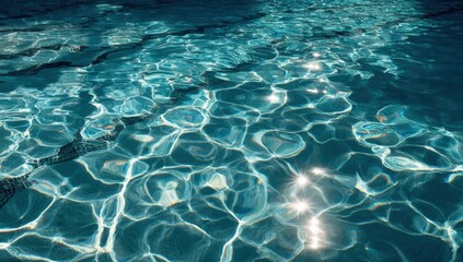 Fototapeta premium Rippled pool water, sunlight reflections