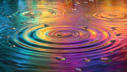 Colorful ripples in water