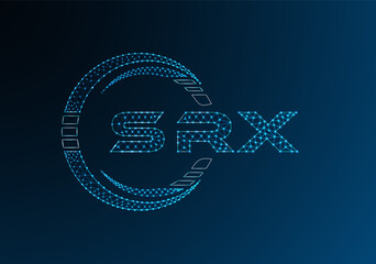 SRX low poly letter logo vector design. SRX lower poly logo design. Low poly logo.