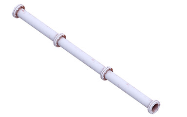Heavy-duty metal pipe segment with bolted flanges, essential component for industrial fluid transportation and engineering infrastructure,game asset, isometric view